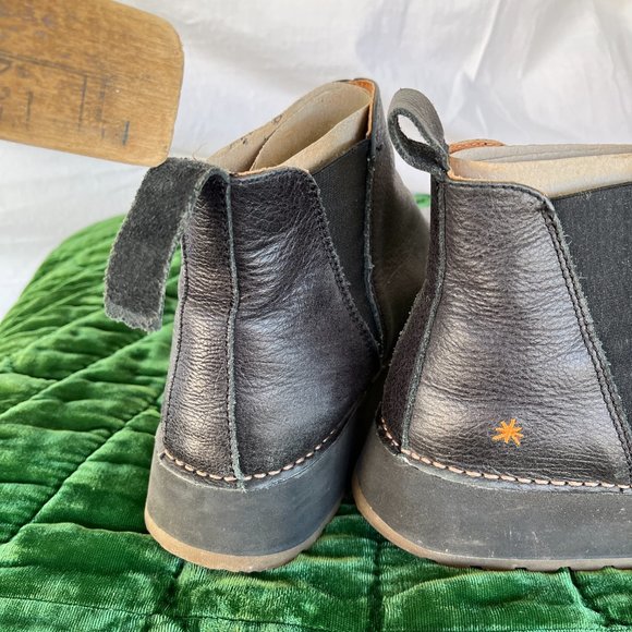 The Art Company ORLY Black Leather Ankle Boots Platform Spain Womens 41/10-10.5 - Picture 5 of 11